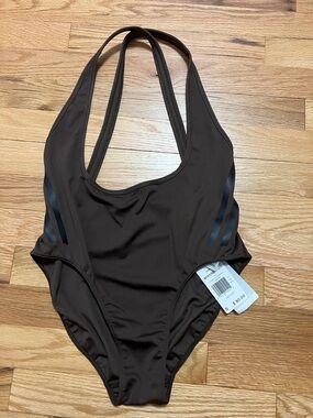 adidas Brown Scoop-Back One-Piece Swimsuit